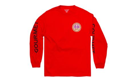 L/S Mosaic Tee: Red/White