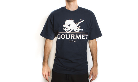 S/S Octopus Tee: Navy/White