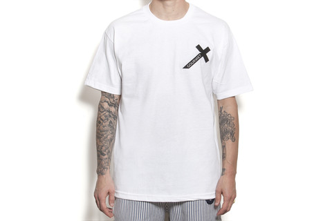 S/S Cross Tee: White/Black