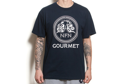 S/S Gourmet Logo Tee: Navy/White